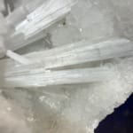 Scolecite Spray in Quartz Geode