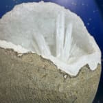 Scolecite Spray in Quartz Geode