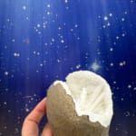 Scolecite Spray in Quartz Geode