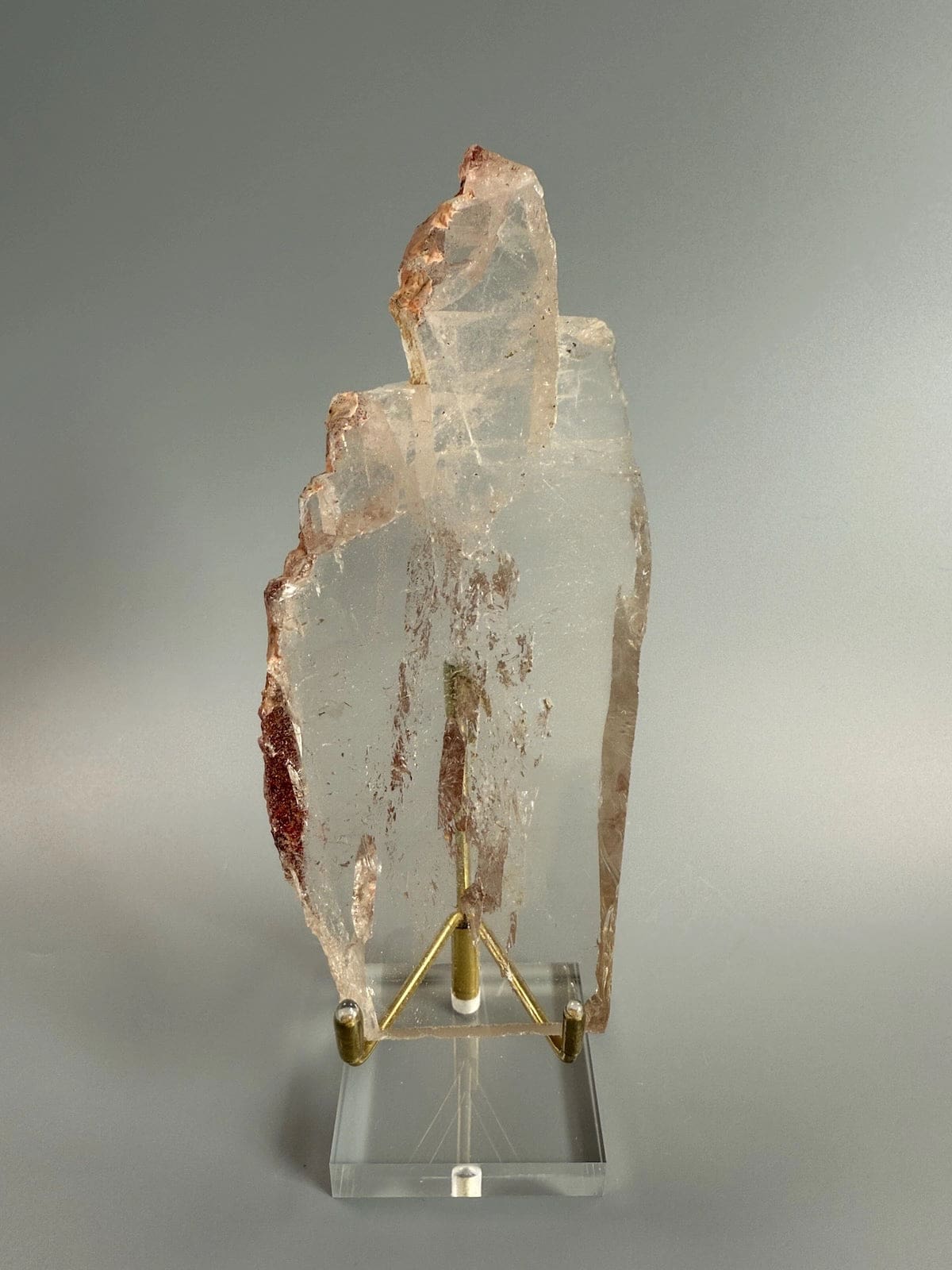 Smokey Quartz Plate B with Sparkling Lepidocrocite