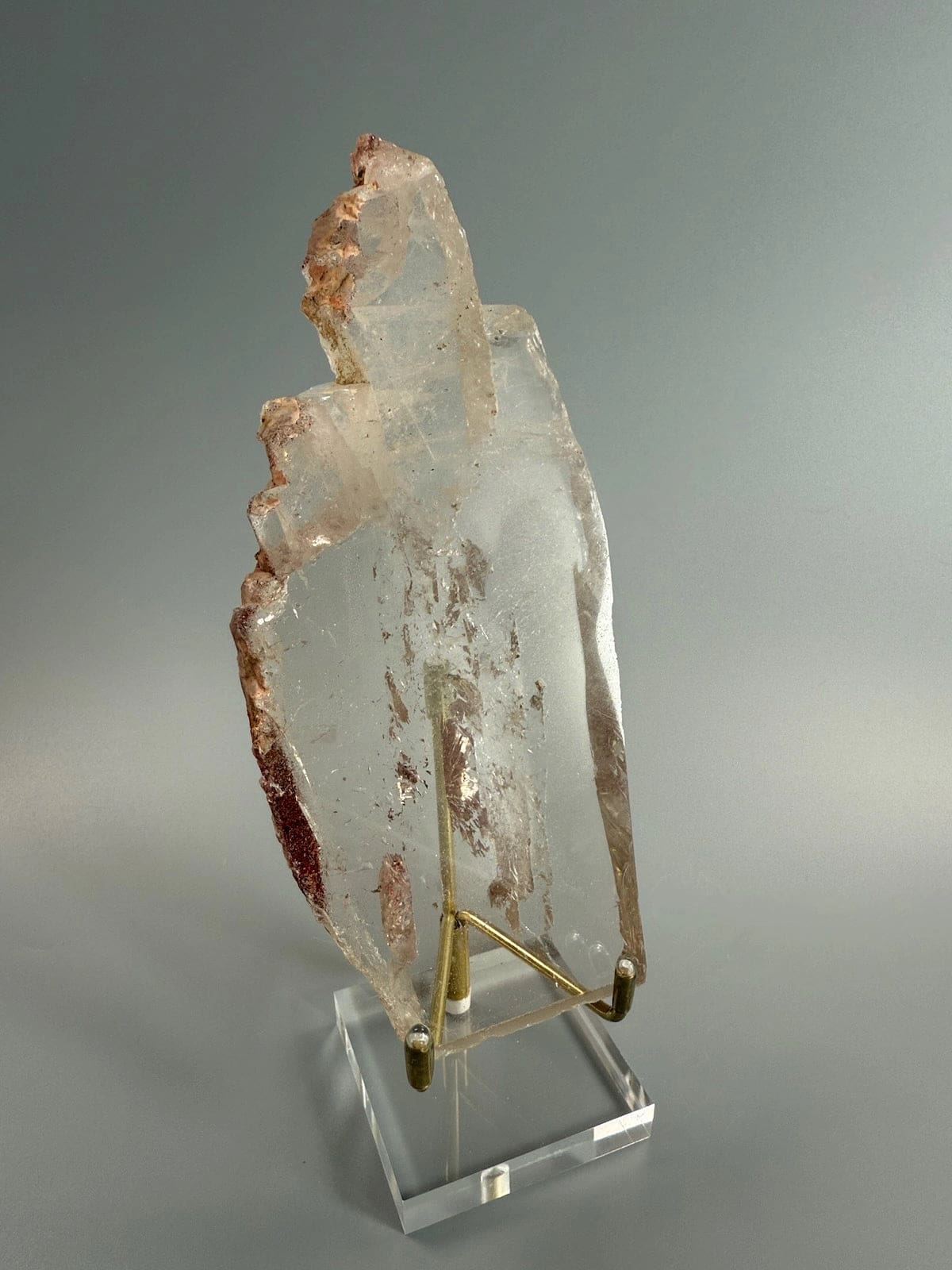 Smokey Quartz Plate B with Sparkling Lepidocrocite