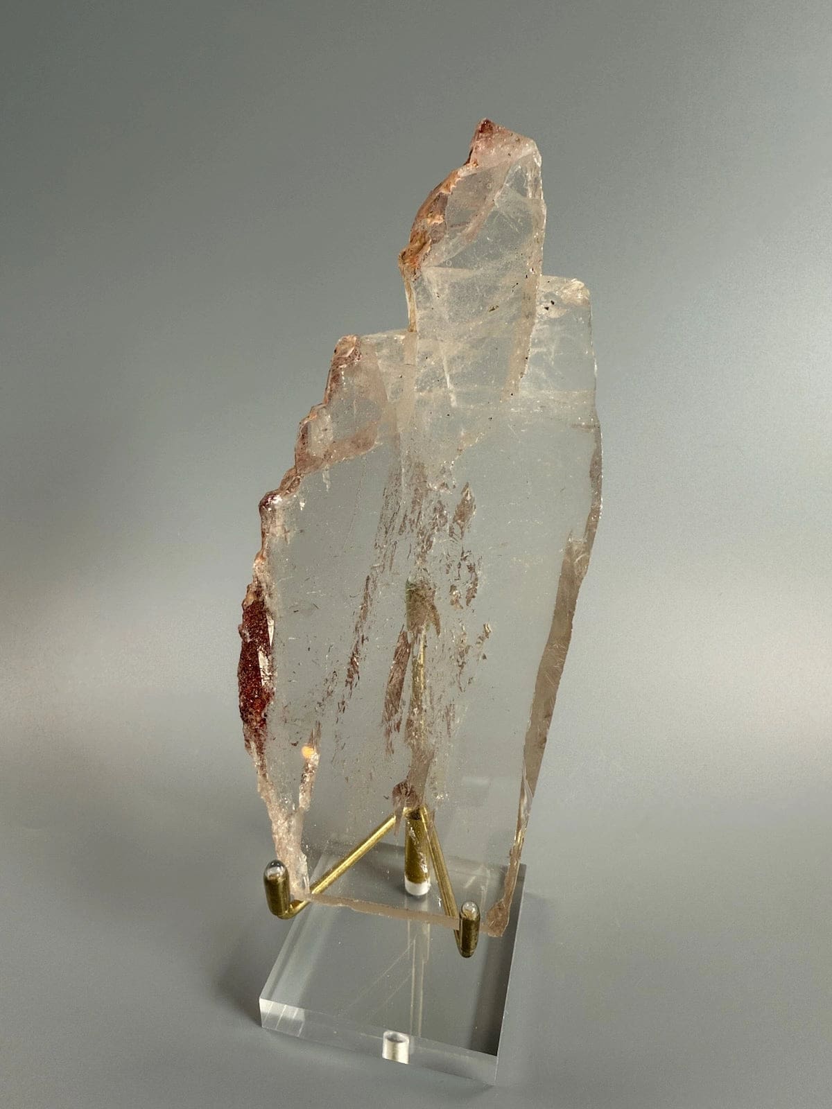 Smokey Quartz Plate B with Sparkling Lepidocrocite