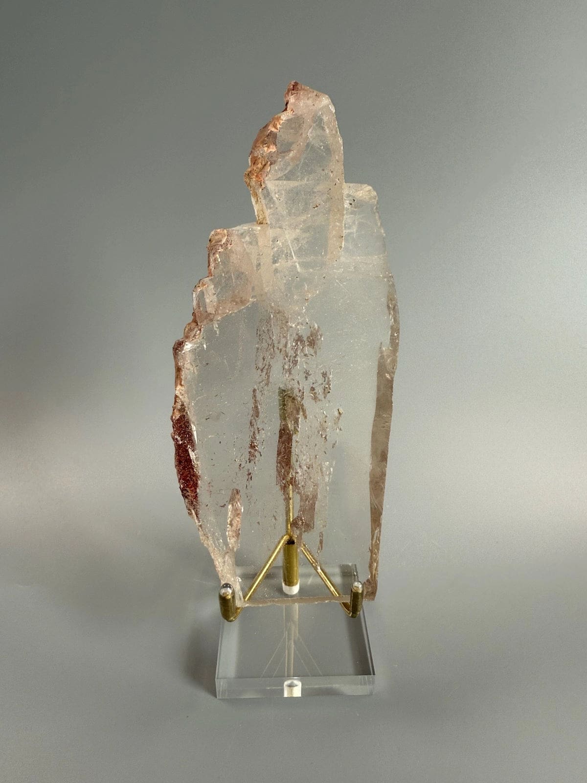 Smokey Quartz Plate B with Sparkling Lepidocrocite