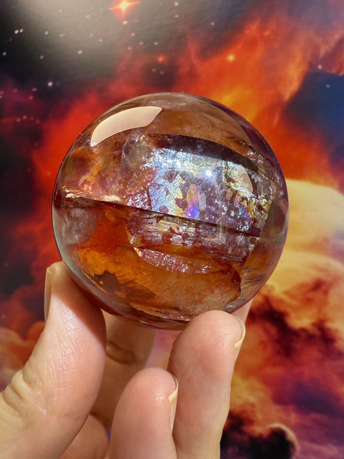 Star Fire Quartz Sphere
