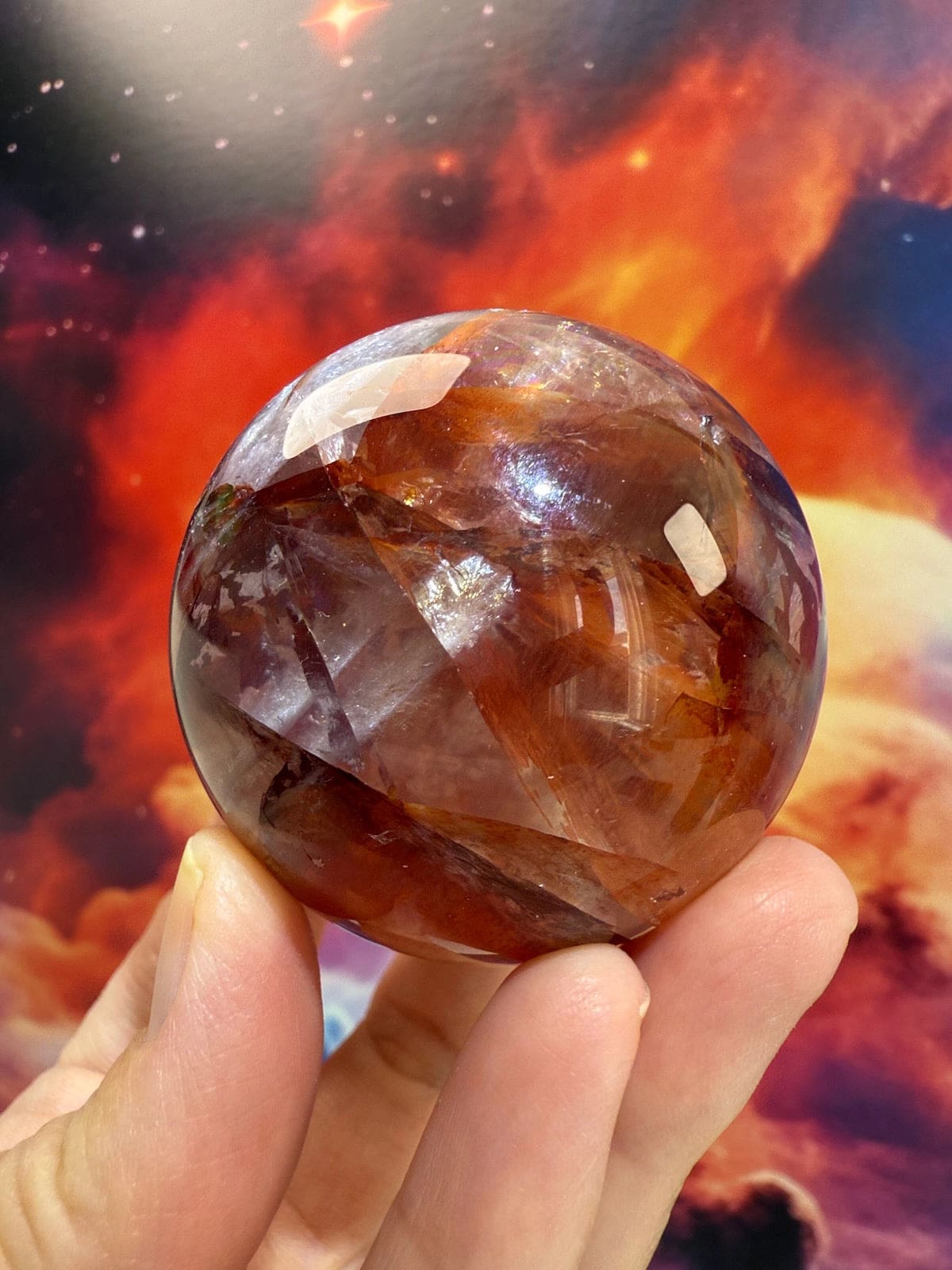Star Fire Quartz Sphere