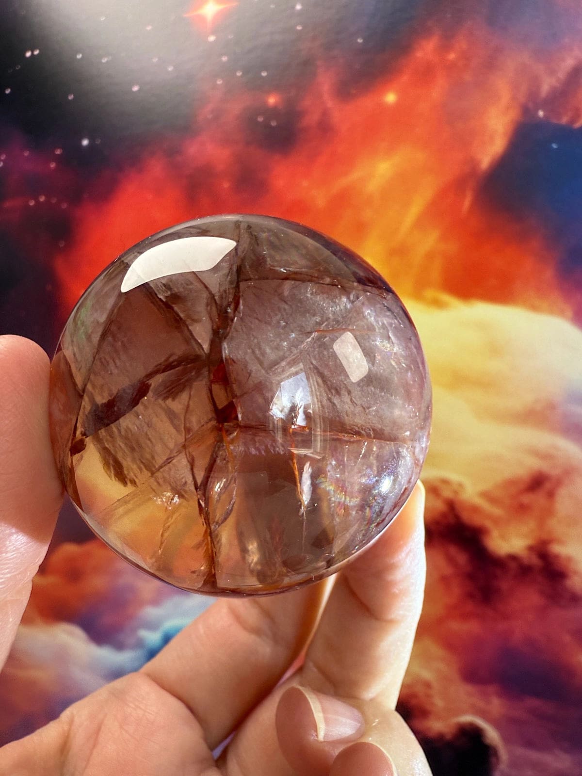 Star Fire Quartz Sphere