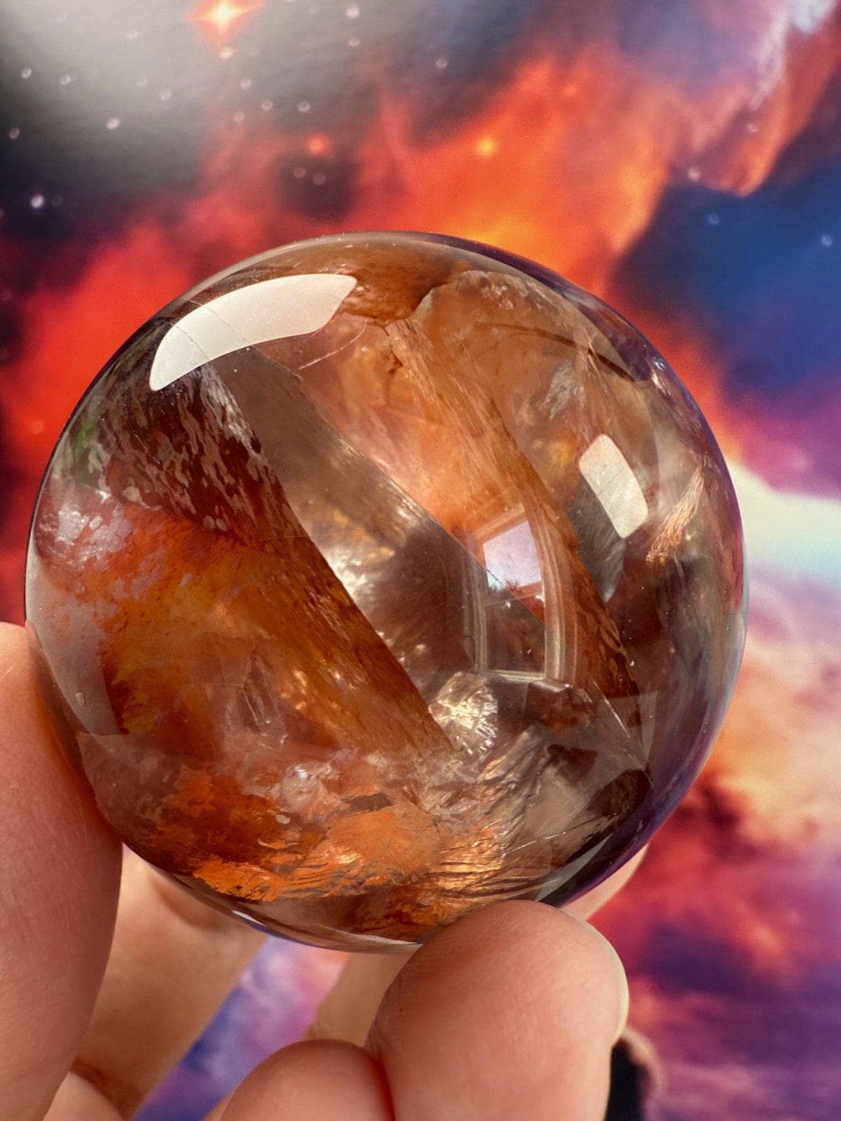Star Fire Quartz Sphere