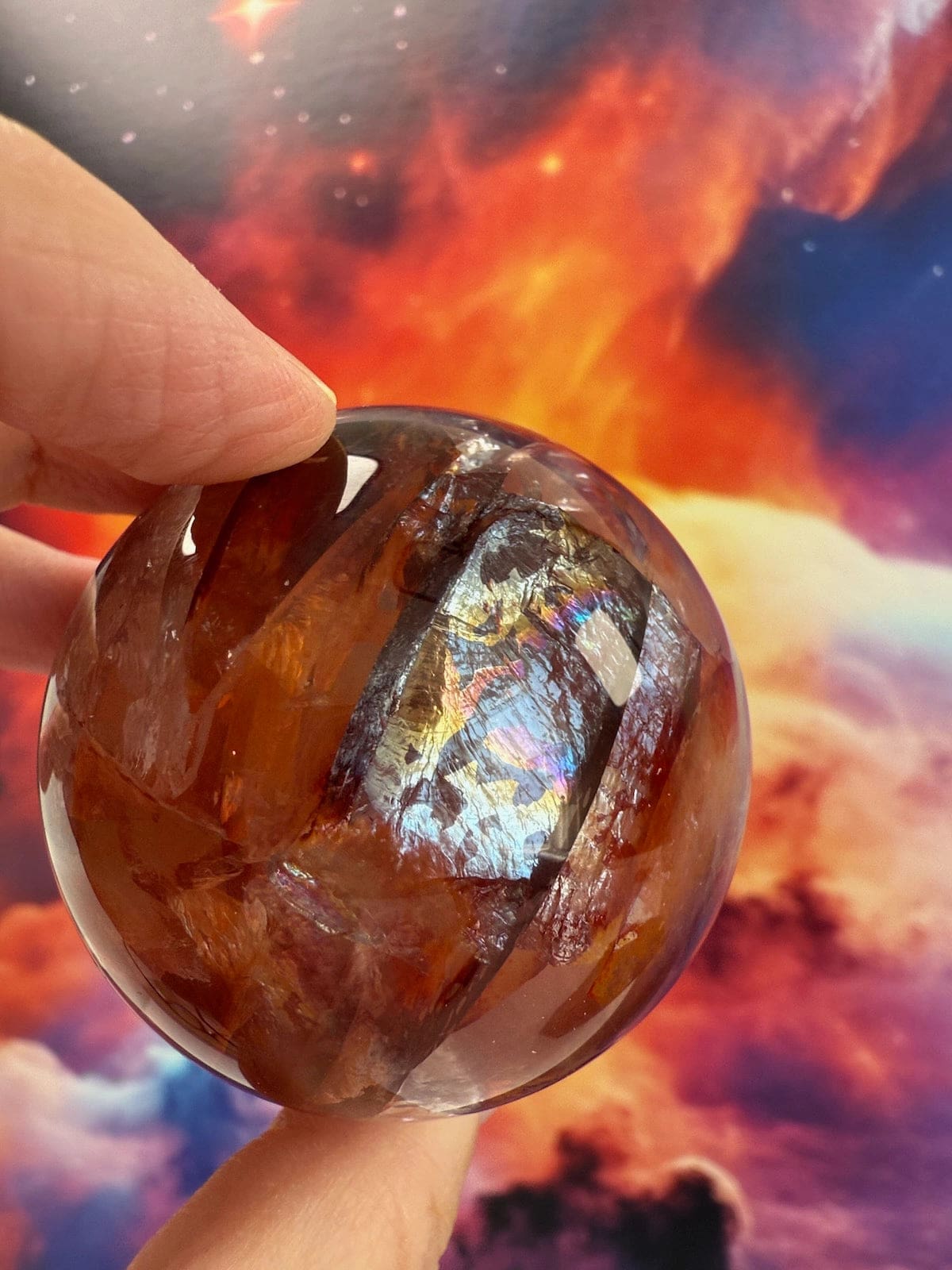 Star Fire Quartz Sphere