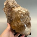 Statement Large Natural Citrine with Smokey Elestial Skull