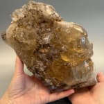 Statement Large Natural Citrine with Smokey Elestial Skull