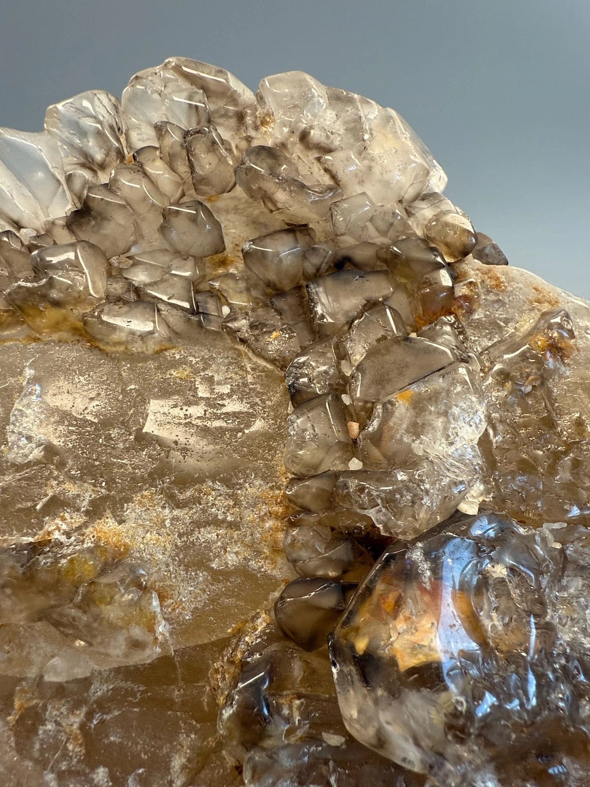 Statement Large Natural Citrine with Smokey Elestial Skull